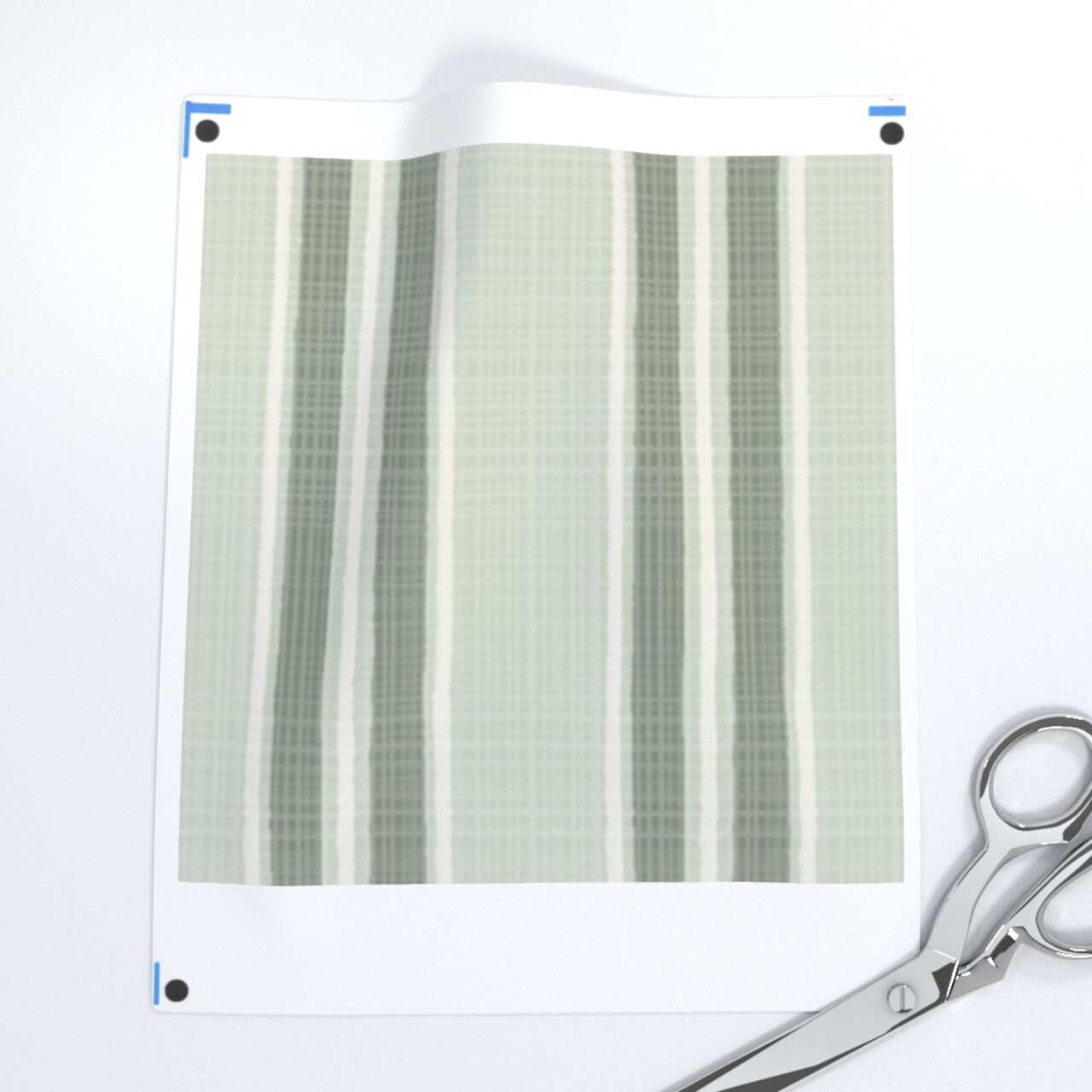 Sage Green Stripe Ticking Preppy Cottagecore French Country Contemporary Stripes Large Scale Grandllennial Custom Pre-pasted Wallpaper by Spoonflower Pre-Pasted Wallpaper 2FT Wide